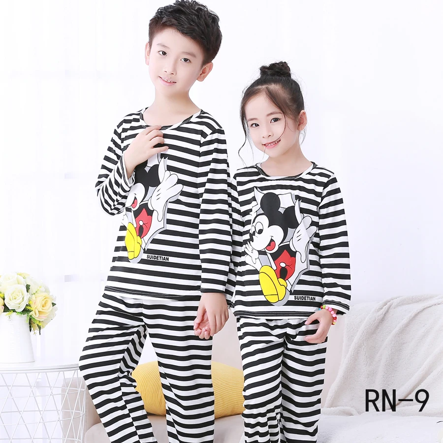 

Autumn Kids Christmas Pajamas Set Cartoon Thin Unisex Homewear Suit Leisure Girls Clothes Winter Long Sleeve Children Sleepwear