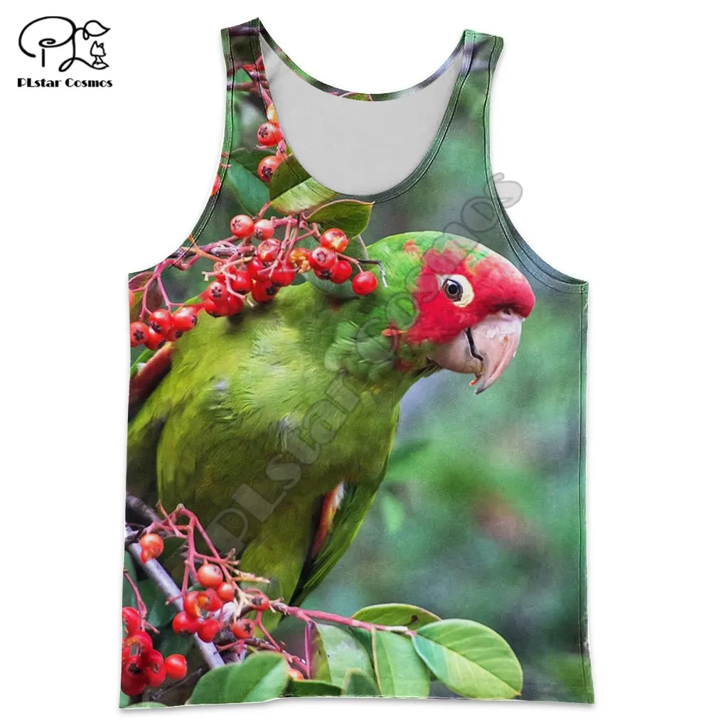 

PLstar Cosmos Colorful Beautiful Parrot Streetwear Hot Summer 3D Printed Casual Sleeveless Unisex Tank Top Vest Men/Women P39