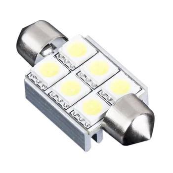 

36mm 6 SMD 5050 Pure White Dome Festoon CANBUS OBC Car 6 LED Light Bulb