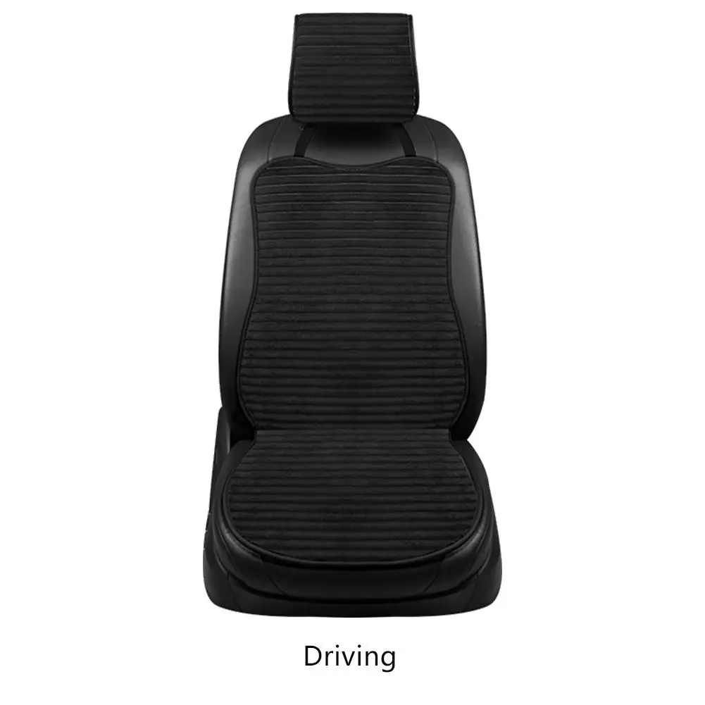 12V Black 12 В Автомобильная грелка для автомобильного сиденья, плюшевая зимняя подушка, автомобильная нагревательная Подушка, бархатная Защитная крышка для автомобильного сиденья - Название цвета: 12V Black