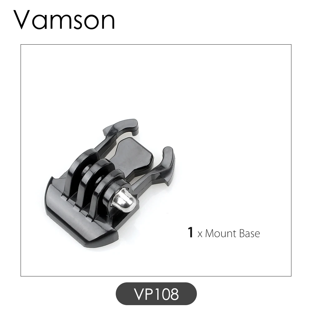 Vamson для Gopro аксессуары для шлема Крепление база адаптер пряжка с длинным винтом для Gopro Hero 8 7 6 5 4 3 для Xiaomi для Yi VP108 - Цвет: VP108