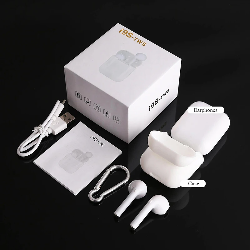 

i9s TWS 5.0 Press Control Wireless Bluetooth Earphones For Mobile Phone In-ear Auto-System Motions Headphones With Pods Case