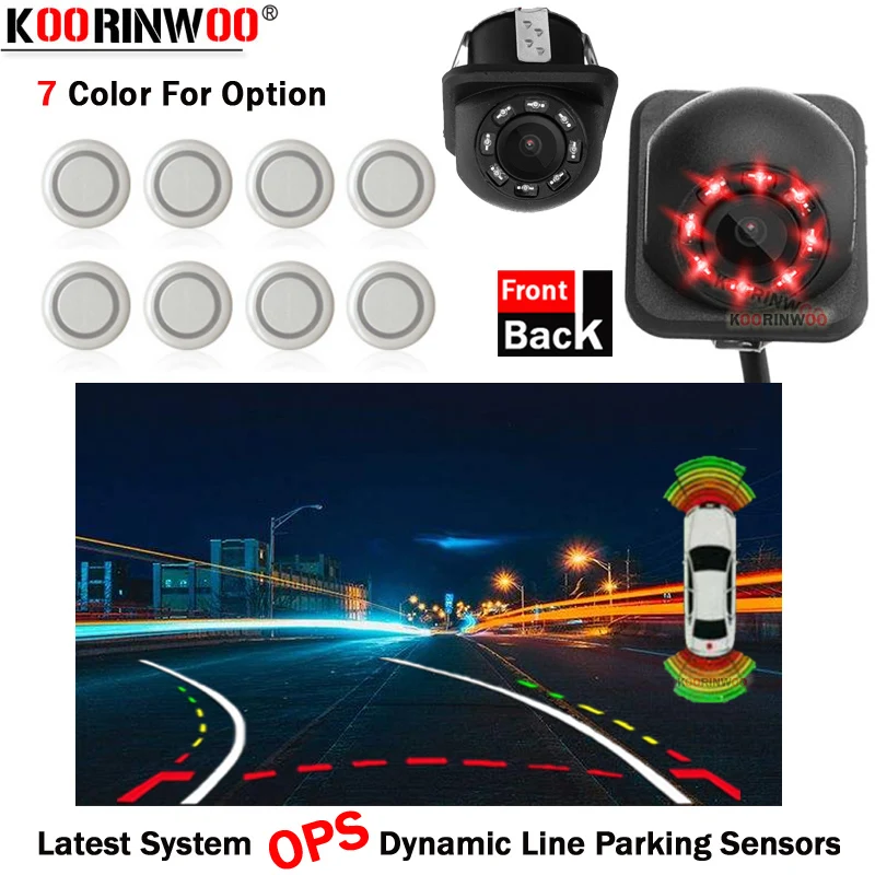 Koorinwoo Latest OPS System Dynamic Trajectory Parktonic Car Video Parking Sensors Parktronic Parking Camera Front camera Rear