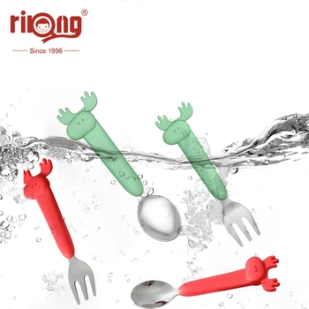 

Rikang Baby Spoon Fork Tableware Children's Cutlery Baby Stuff Feeding Spoon Fork Set Children's Kitchen China Dining Set