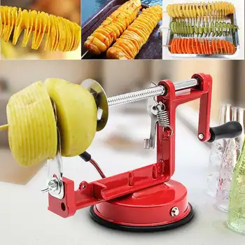 

Potato Spiral Cutter Slicer Manual Stainless Steel Blade Twisted Potato Slicer Spiral French Fry Vegetable Cutter Cooking Tools