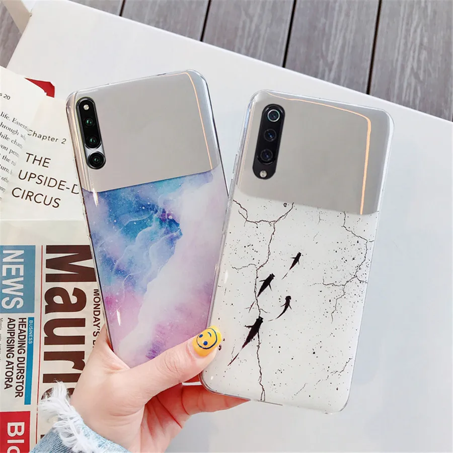 Cover For Xiaomi Mi CC9 CC9e 9 8 SE Lite Pro 6X 5X A1 A2 Marble Koi Mirror Phone Case Max 2 3 Mix Pocophone F1 Capa | Мобильные
