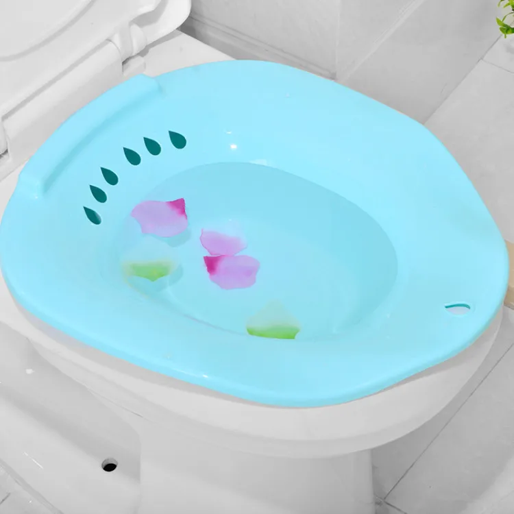Squat free bidet thickened female maternity gynaecological bath male prostate hemorrhoid elderly butt basin Yoni Steam Stool - Color: Blue