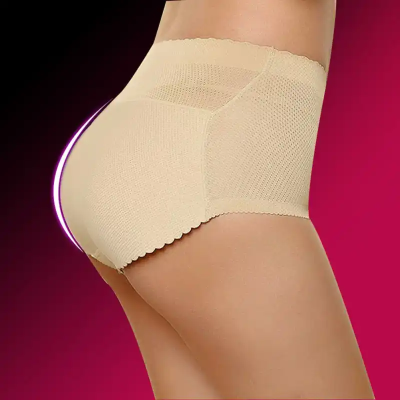 Women Seamless Panties Abundant Buttocks Breathable Hip Briefs Padded Underwear