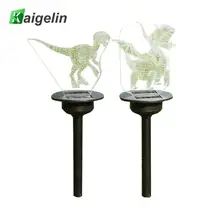 Dinosaur Shaped Acrylic LED Solar Lawn Light Outdoor Waterproof 3D In-Ground Garden Courtyard Pathway Decorative Night Light
