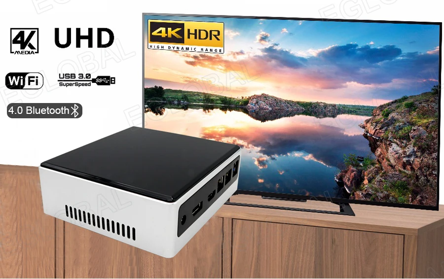 Eglobal Micro PC Barebone with New Intel Core i7 10510U/i3 10110U, Windows TV BOX, 2 LAN, DP, HD, Dual Band WiFi, Desktop Mini Computer. Description Image.This Product Can Be Found With The Tag Names Barebone Mini PC, Computer Office, Eglobal