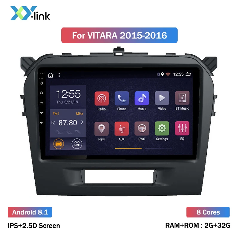 2.5D ips 9 дюймов Android 8,1 автомобильный DVD мультимедийный плеер для Suzuki Vitara gps навигация радио - Цвет: 8 CORES 2G RAM