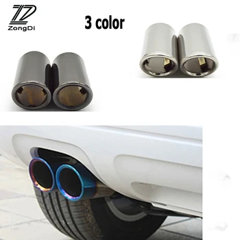 

ZD 2PCS Car-styling For Volkswagen VW Tiguan Tiguan 2017 2016 2010 2011 2012 2013 2014 2015 Car Exhaust Tip Muffler Pipe Covers