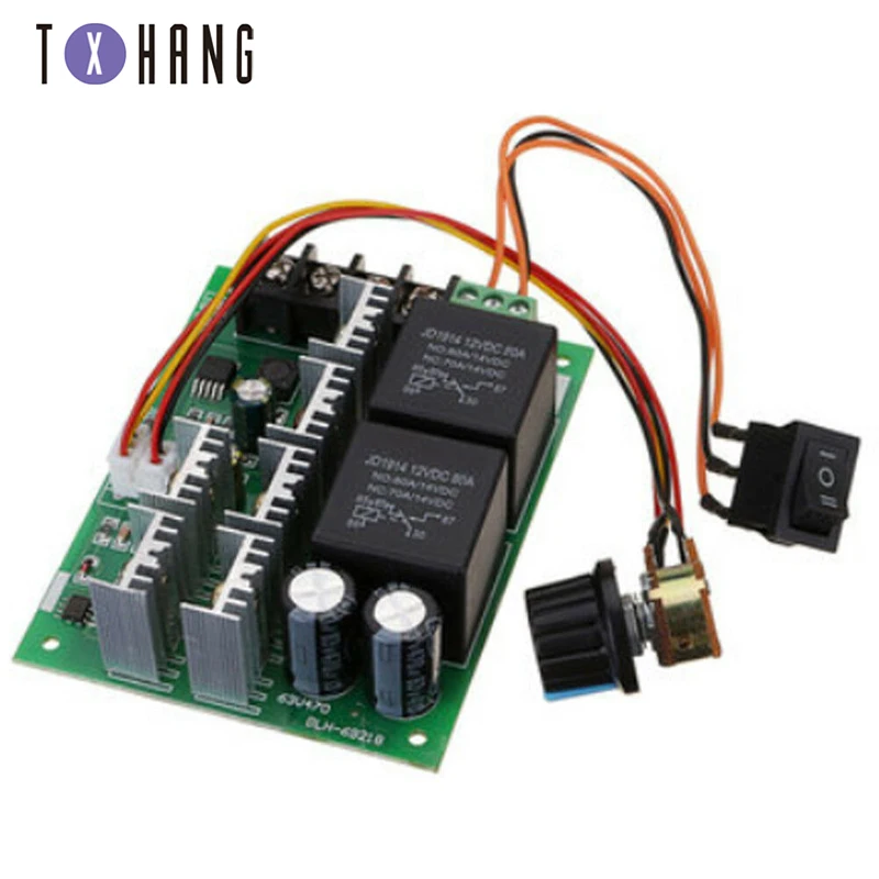 

DC 10V-50V 12/24/36 / 48V 60A motor electric PWM speed control regulator with CW CCW reversible switch compatible board