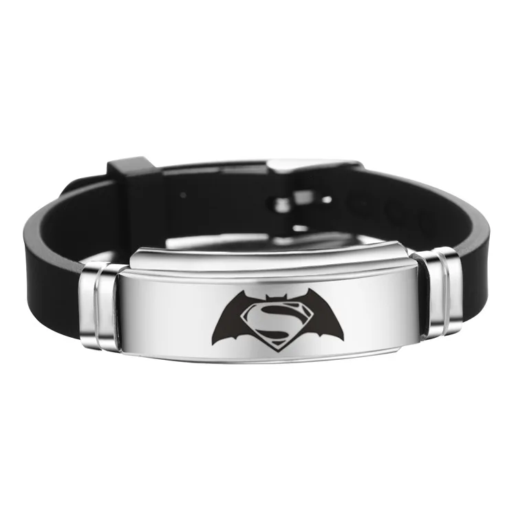 Модный браслет Marvel Мстители Веном Человек-паук Супермен Регулируемый силиконовый браслет трендовые Простые Ювелирные изделия милые подарки для мужчин - Окраска металла: 3