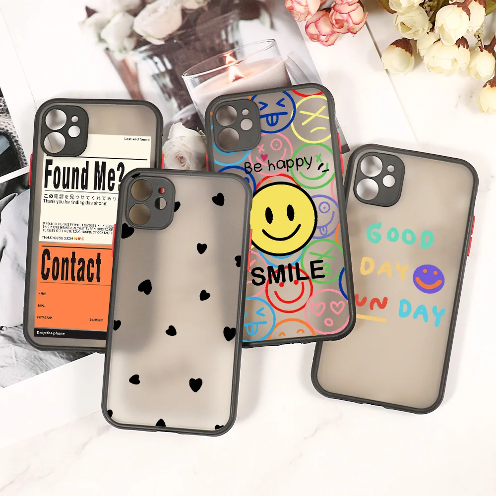 Penetratie dief koppel Transparent Case For Iphone 11 12 13 Pro Max 7 8 Xr X Xs Se 2020 6 6s Plus  Cases Hard Cartoon Smile Fundas Iphone 13 Mini Covers - Mobile Phone Cases  & Covers - AliExpress