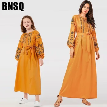 

Muslim Casual Mother Daughter Dresses Ladies Girls Baby Clothes Christmas Family Pajamas Mum Mama and Daughter Matching Outfits
