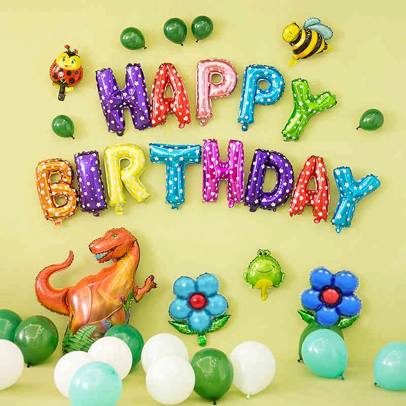 Boy Girl Dino Birthday Party Green Forest Safari Animal Roar