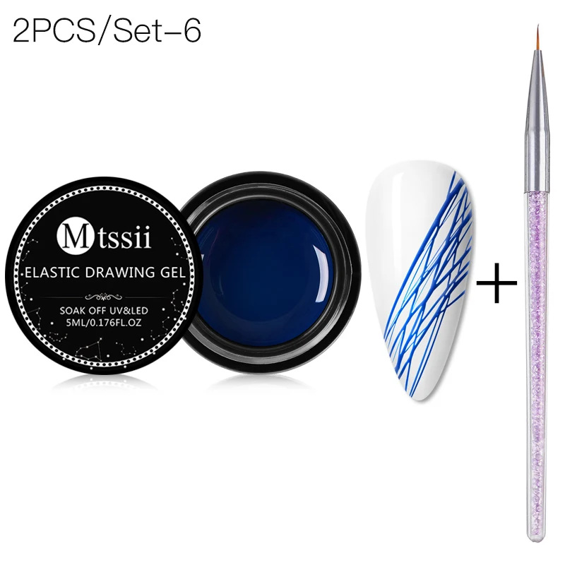 

Mtssii 5ml Wire Drawing Nail Gel Brush Set Lacquer Painting Gel Varnish Pulling Silk Spider Creative Nail Art Gel Nail Polish