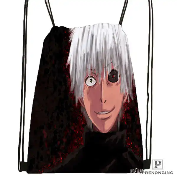Drawstring Backpack На заказ kaneki_by_sephnir походная сумка на шнурке милый рюкзак для детей(черная спинка) 31x40 см#20180611-02-89 - Цвет: Drawstring Backpack