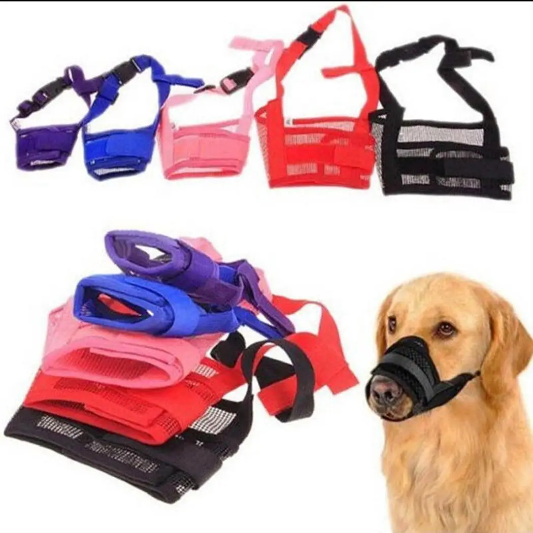 Pet Dog Mouth Safety Mask Adjustable Breathable Mouth Cover Stop Biting