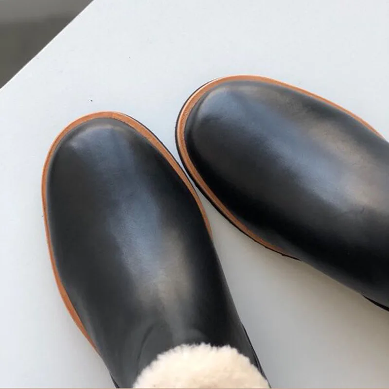 

Wayneflex ankle boots for women genuine leather fur snowboots western cowboy boots for women red booties 2020