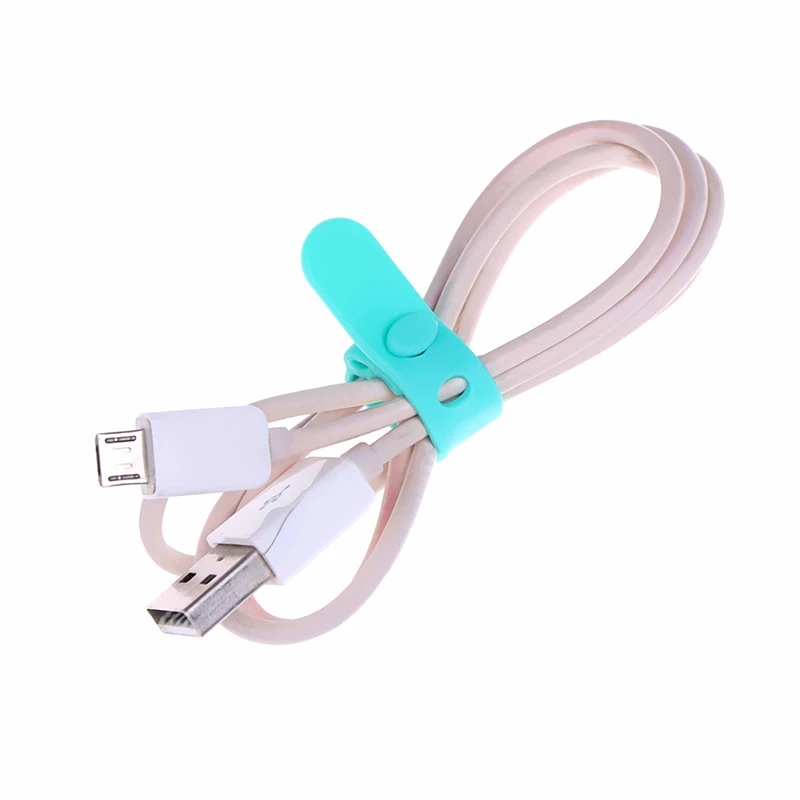 4Pcs Silicone Cable Organizer USB Data Wrap Cord Winder Wire Protector Holder Office Stationary Desk Set Accessories Supplies
