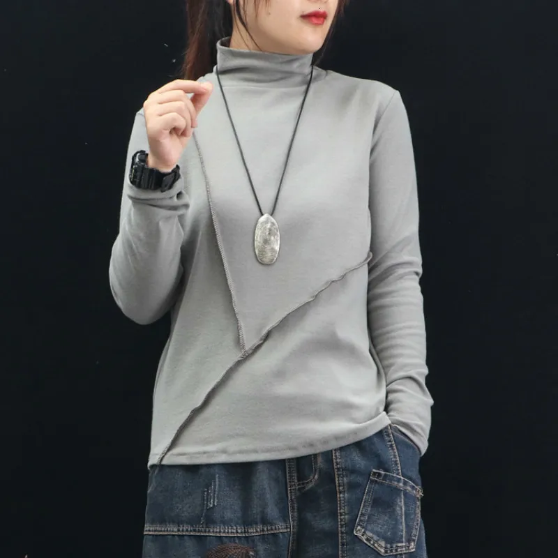 Max LuLu/зима, модные дизайнерские корейские женские футболки, топы, теплая одежда, женские трикотажные футболки с высоким воротником в стиле панк, Повседневная футболка