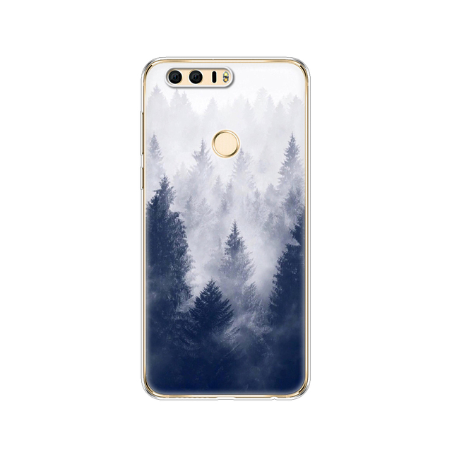 phone case for huawei honor 8 soft tpu silicon back cover 360 full protective printing clear coque