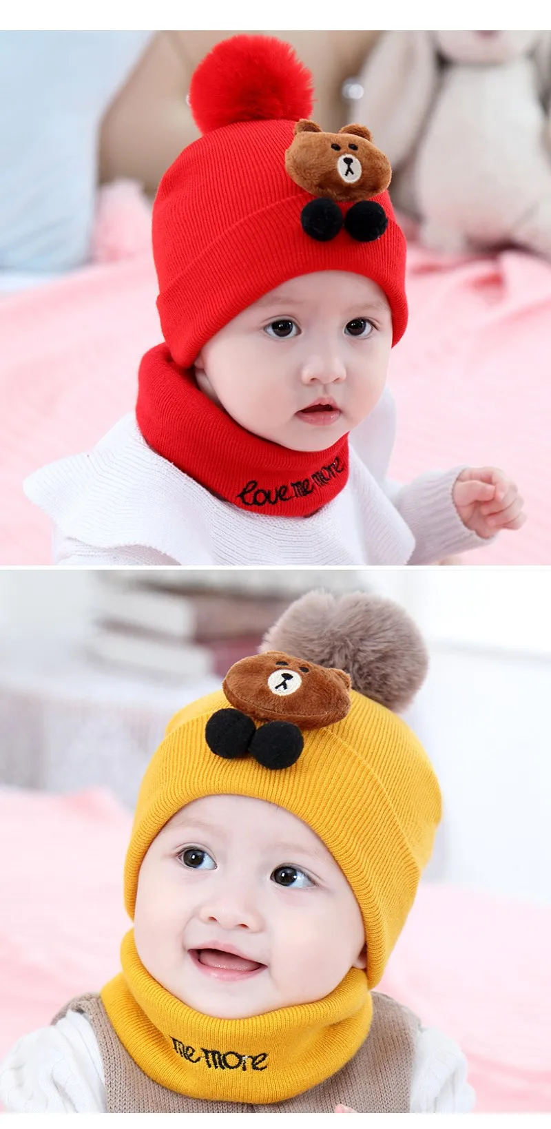 Newborn Fashion Baby hats 0-3-6-20 months men and women baby wool cap thick warm collar newborn hat autumn and winter