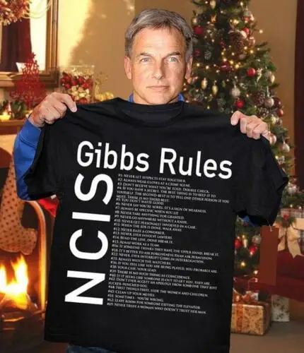 NCIS Gibbs Rules футболка Черная Хлопковая мужская S-3XL поставщик США