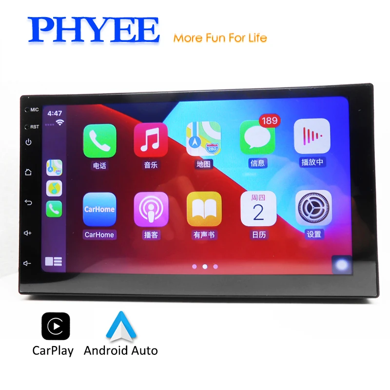 Автомагнитола CarPlay 2 Din Android-Авто Bluetooth аудио A2DP Hands Free MP5 плеер USB 7 &quotсенсорный