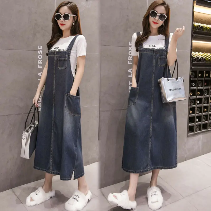 Women Casual Dungaree Dress Overalls 