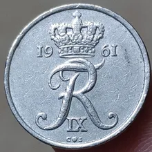 18 мм 1960-1972 Дания, настоящая коморативная монета, оригинальная коллекция