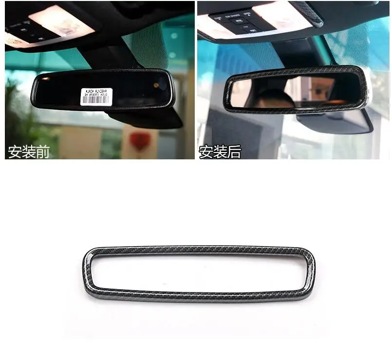 Inner RearView Mirror Frame Cover Trim For Ford F150 Raptor- Explorer 11-18 13 14 ABS Matte Carbon Grain