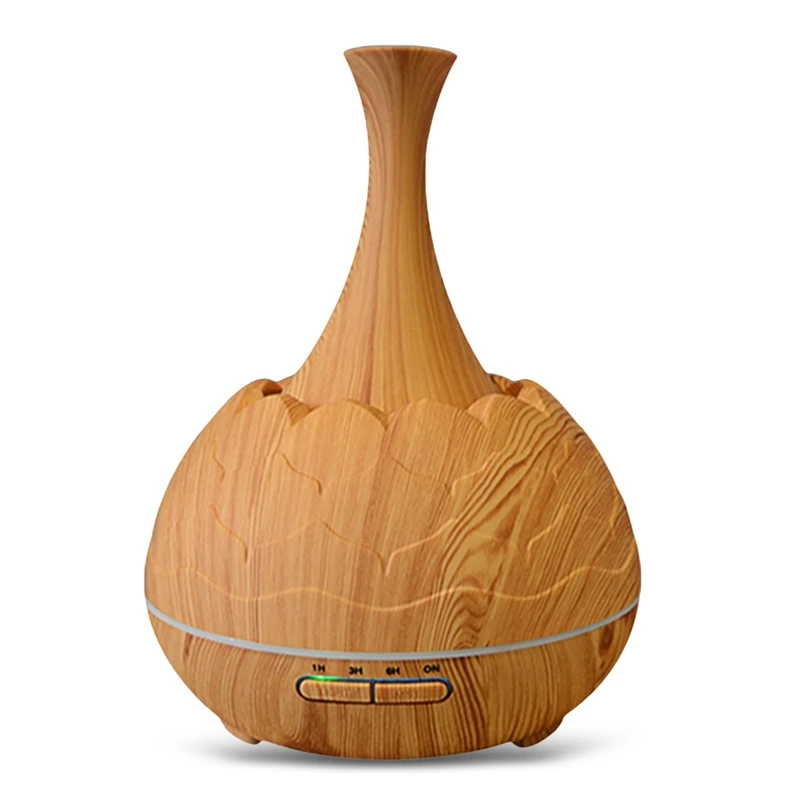 Yellow Air Humidifier WiFi Aroma Diffuser Essential Oil Machine Wood Pattern for home hotel office - Цвет: Yellow