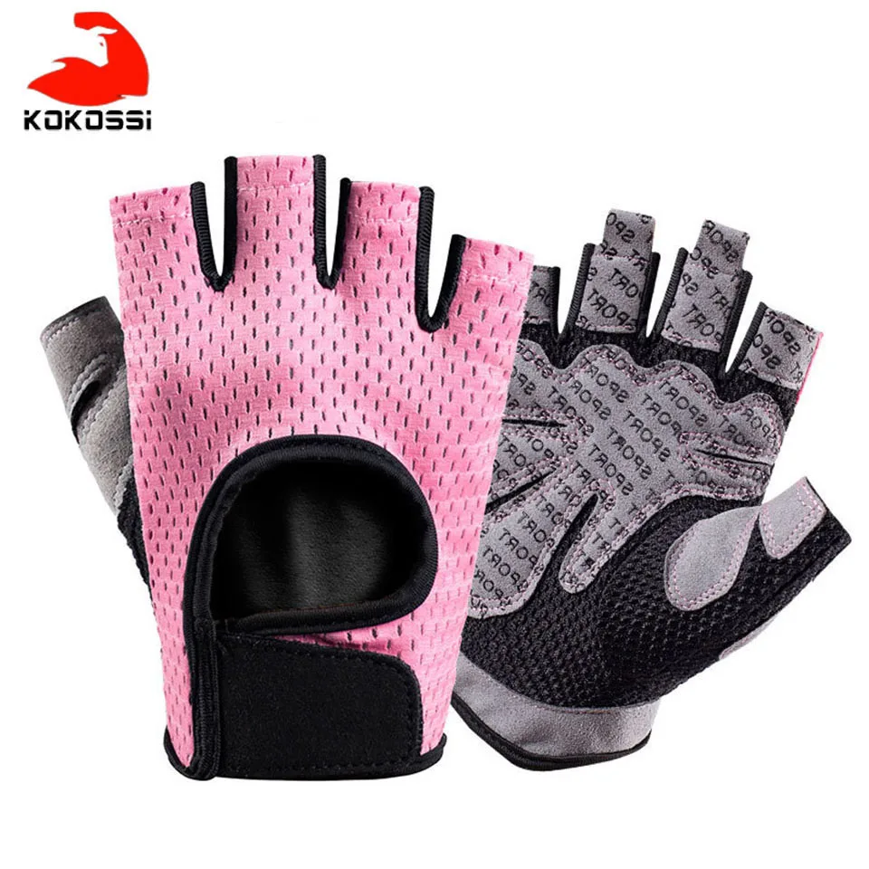 KoKossi Fitness Weightlifting Gloves Half Finger Non-slip Outdoor Sports Cycling Glove Mitten Men Women Bicycle Riding Gloves