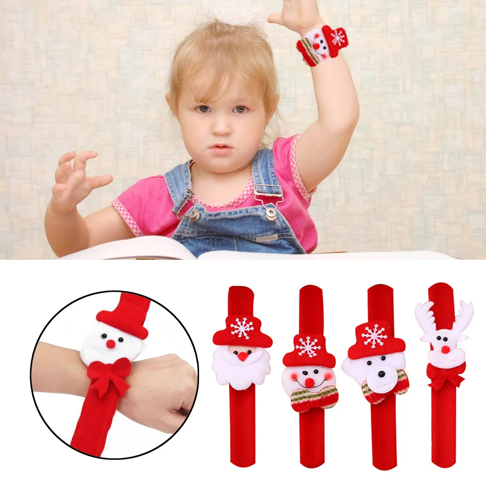 1 шт. новогодние Круглые Наручные часы-браслет с Санта-Клаусом снеговиком оленем |