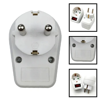 

European Type Conversion Plug 1 TO 1 Way EU Standard Power Adapter Socket With Switch Neon Indicator 16A Travel Plugs