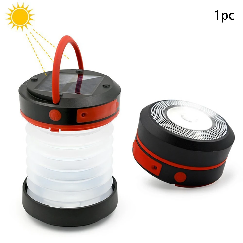 Led Super Bright Retractable Mobile Charger Outdoor Solar Powered Lantern USB Portable Hiking
