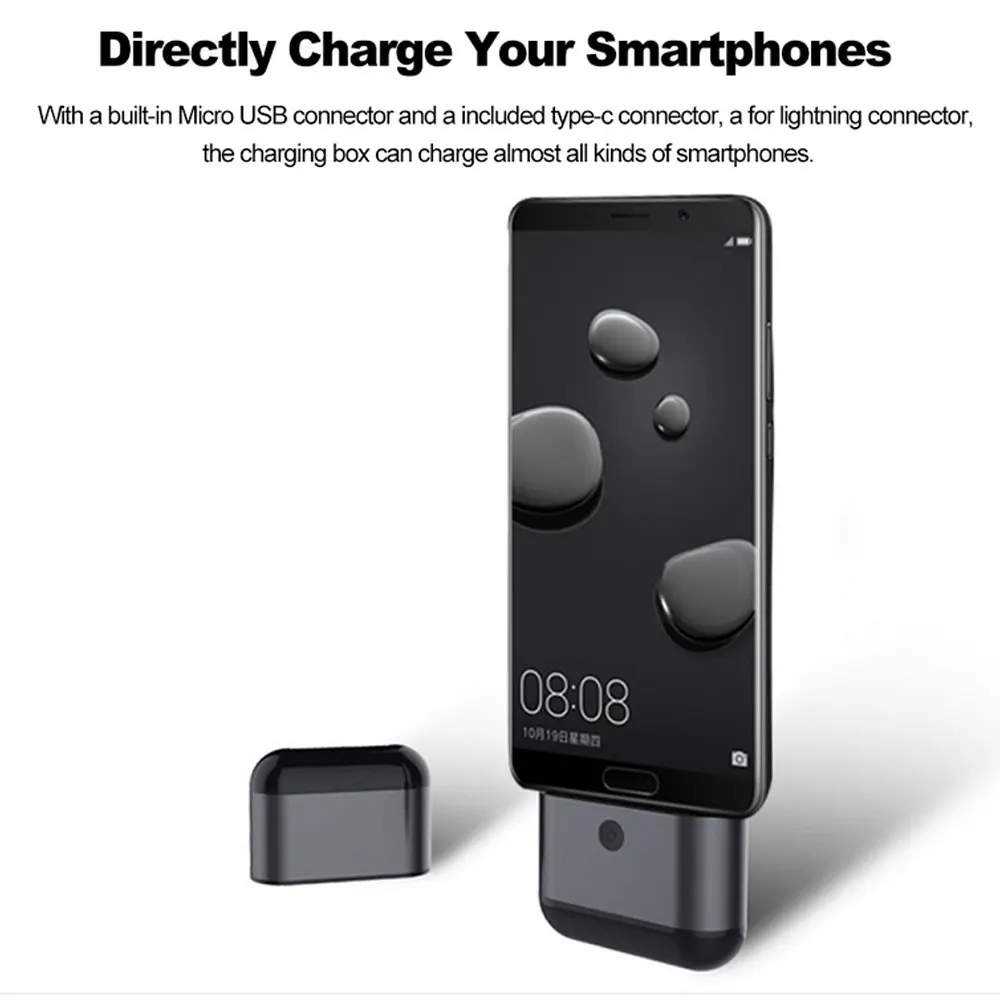 Bluetooth наушники водонепроницаемые с зарядной коробкой Bluetooth наушники с Apple для interfaceTypeC для межлицевых беспроводных наушников