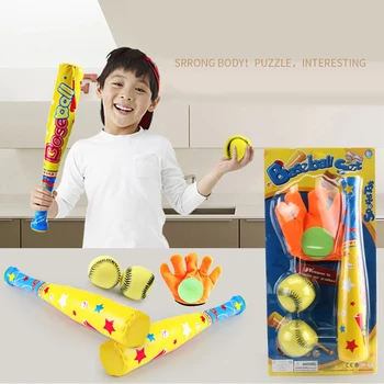 

Baseball Toys Outdoor Sports Game Throw Catch Balls Toys With Baseball Set Parent-Child Interaction Colorful 1 Set