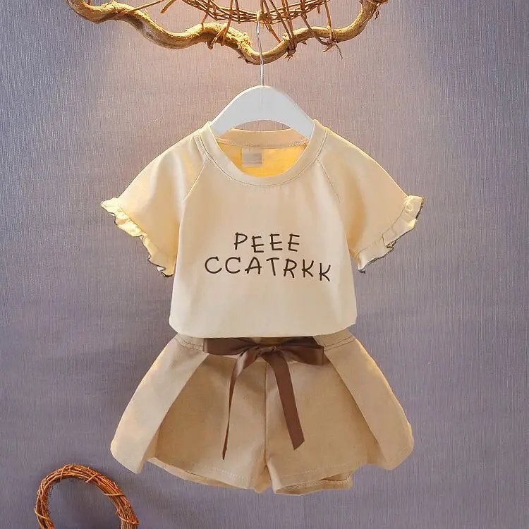 MERI AMMI/комплект детской одежды из 2 предметов для девочек Футболка с цветочным рисунком+ юбка с цветочным рисунком для девочек от 2 до 7 лет - Цвет: 09
