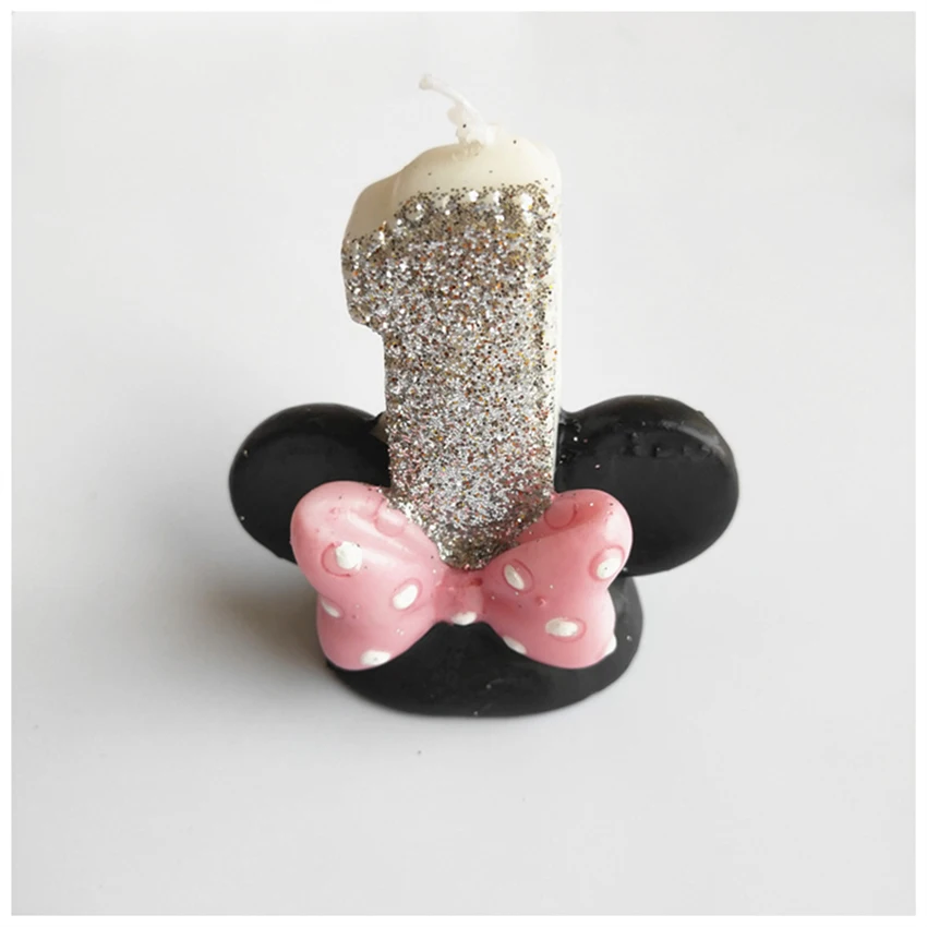 Happy Birthday Cake Candles Number Candles Bowknot Number 1 Birthday Candle Cake Topper Decoration for Party Kids Adults
