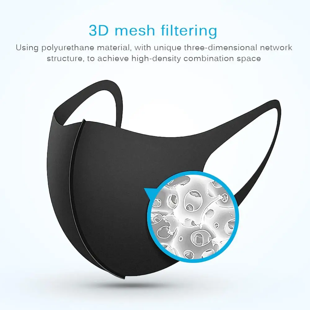 

PM25 Filter Anti Pollution Washable Reusable Masks Unisex Face Maska For Allergy/Asthma/Travel Mouth Mask Dust Respirator Cotton