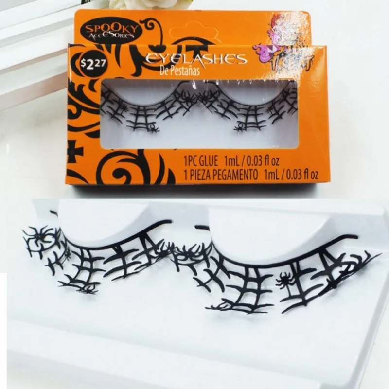 Halloween Makeup False Eyelashes Handmade Butterfly Bird Spider Shape Paper Cut Artistic Lashes for Costume Party NightClub New | Красота и