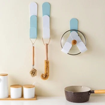 

Pot Lid Rack Wall Mounted Y-Shaped Foldable Pot Lid Holder Self-Adhesive Kitchen Organizer Kitchen Cooking Utensil Tool