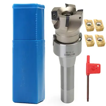 

635812 End Mill Cutter R8 FMB22 Arbor 400R APMT1604 Carbide Inserts Set 4 Flutes