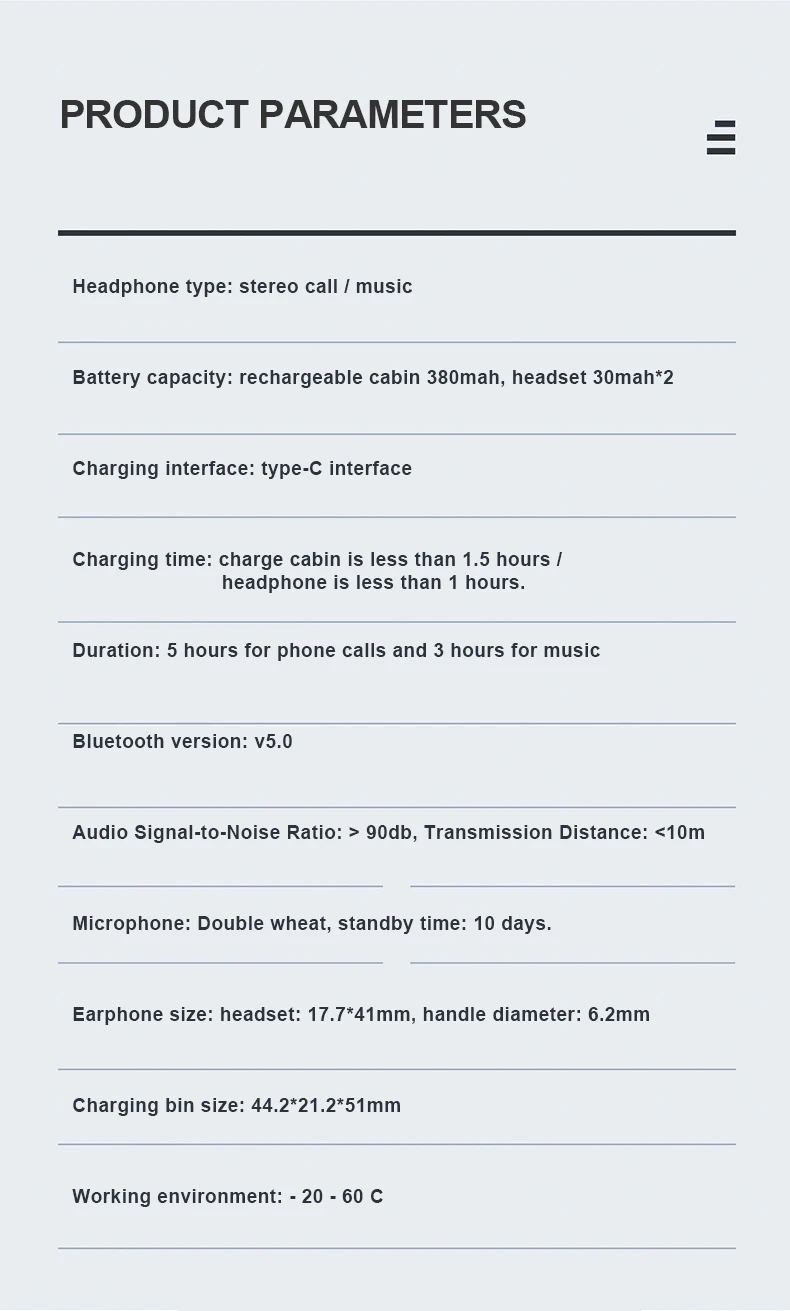 Newsmine P30 Earphone Portable Bluetooth 5.0 Earphones Wireless Sports Running Stereo Earbuds Support Separate Connections