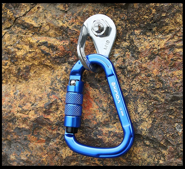 Outdoor Rock Climbing Carabiner 25kN Rock Climbing Carabiner Safety Lock Buckle Rescue Mountaineering Equipment