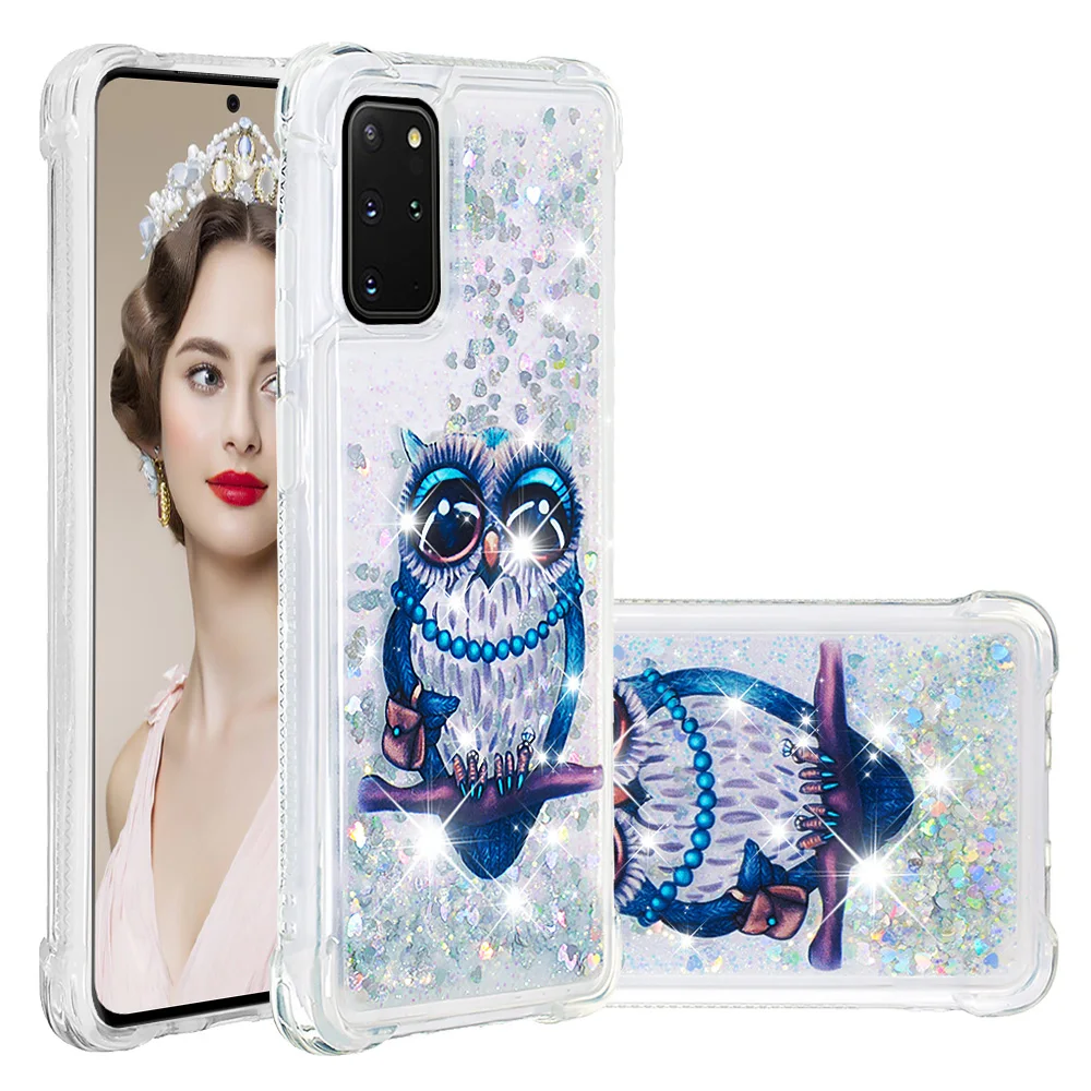 Чехол с блестками для Samsung Galaxy A01 A21 A51 A71 A81 A91 Note10Lite S10Lite узором защитой от падения